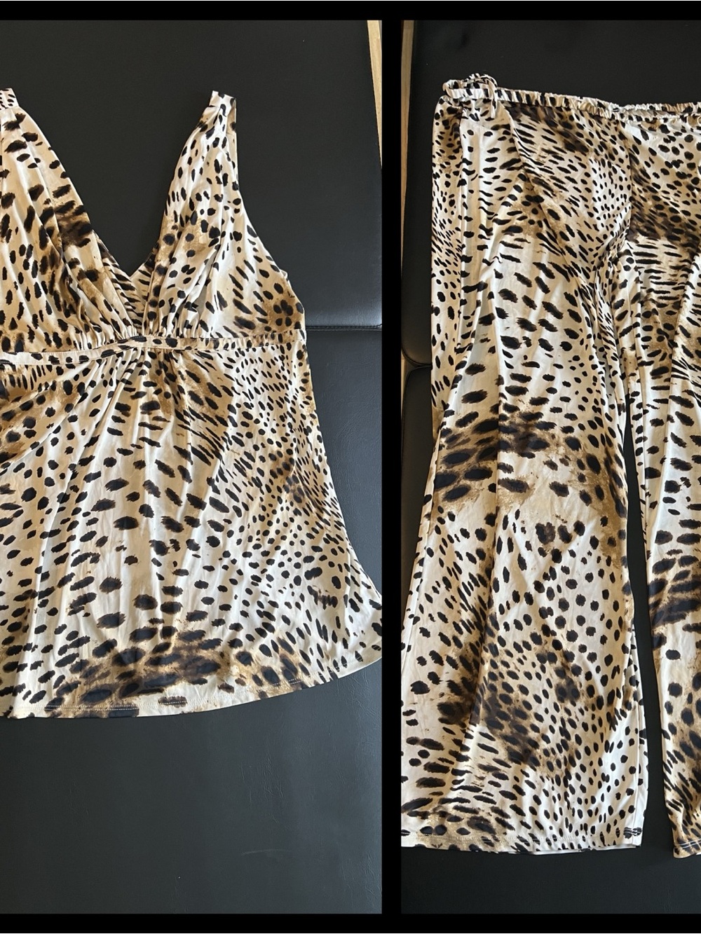 ❤️1HR Sale❤️Natori Leopard Print V-Neck Camisole 2-piece Set